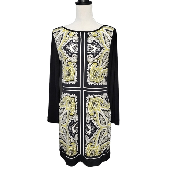 Banana Republic Dresses & Skirts - Banana Republic women's petite medium dress black/white/yellow, sabrina neckline